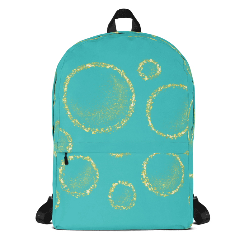 Gold Circles Aquamarine Backpack