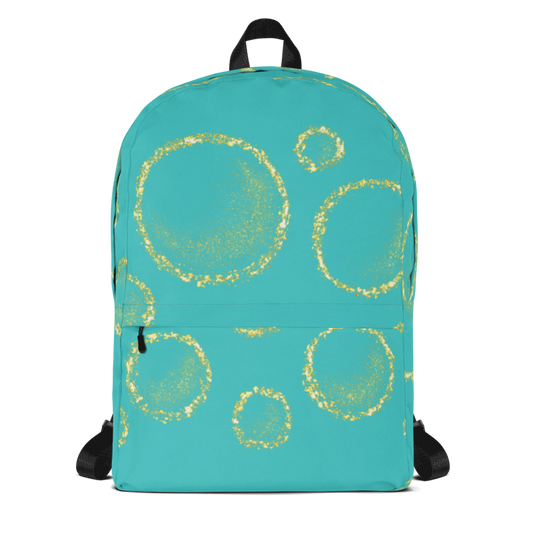 Gold Circles Aquamarine Backpack