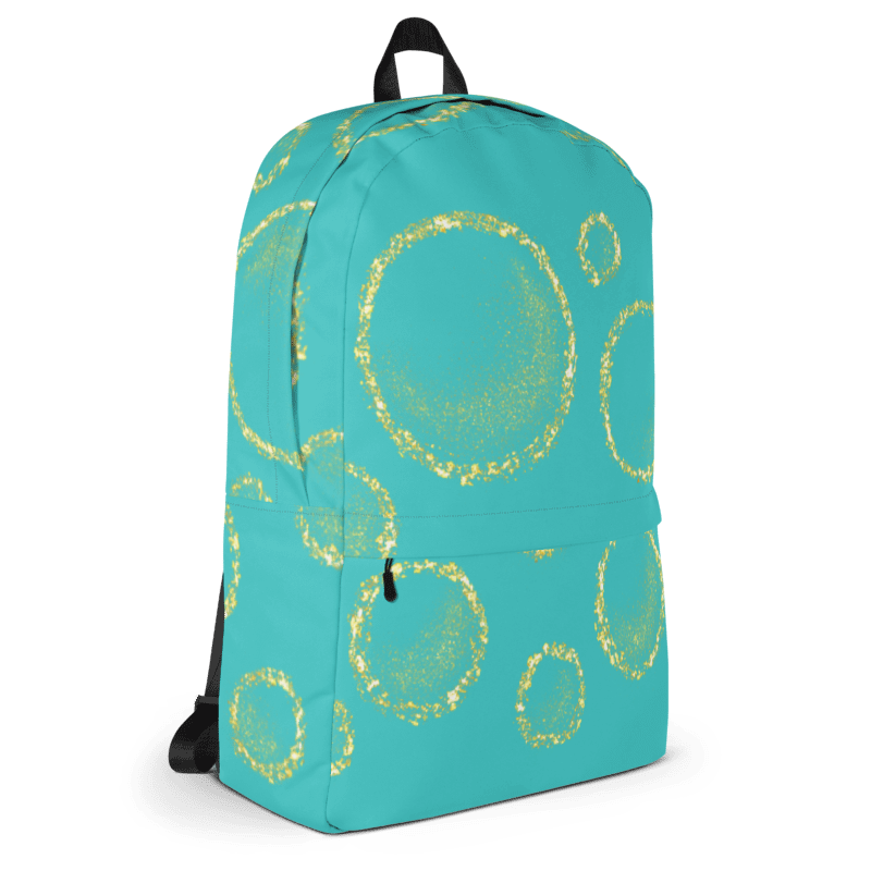 Gold Circles Aquamarine Backpack