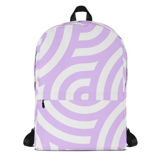 Curved Lines Purple and White Backpack