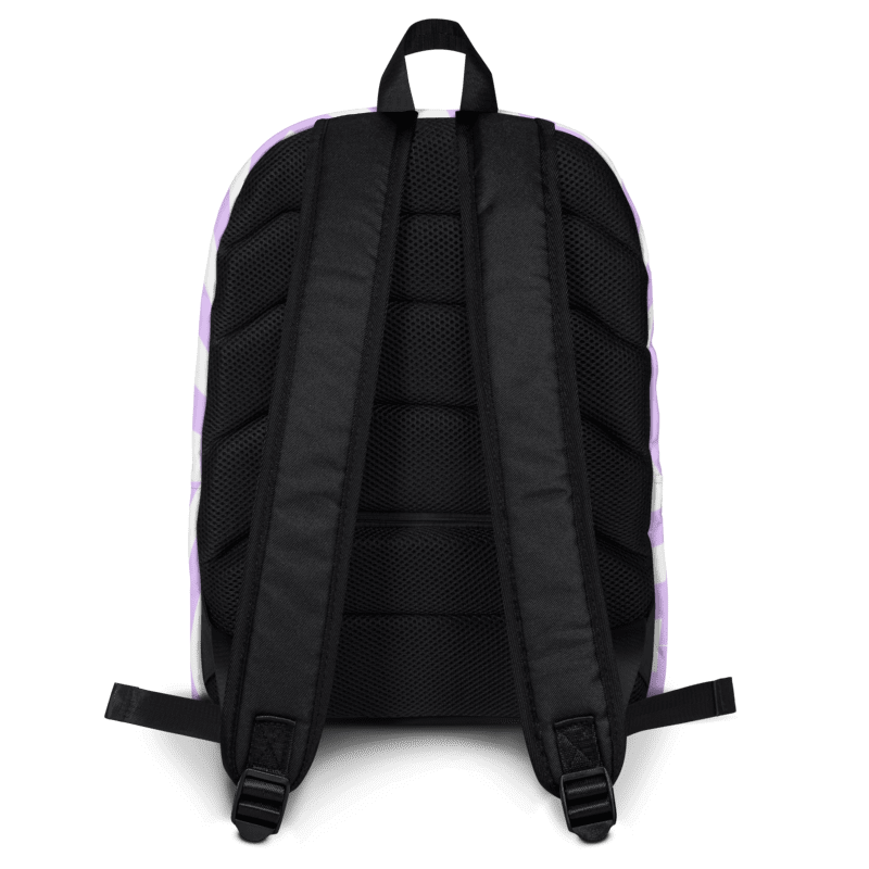 Curved Lines Purple and White Backpack