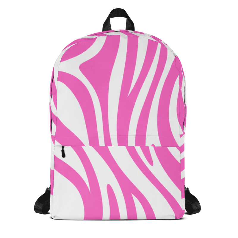 Abstract Lines Pink and White Backpack