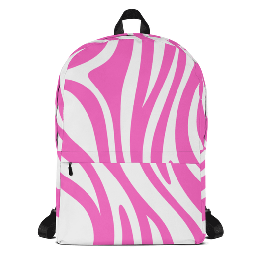 Abstract Lines Pink and White Backpack