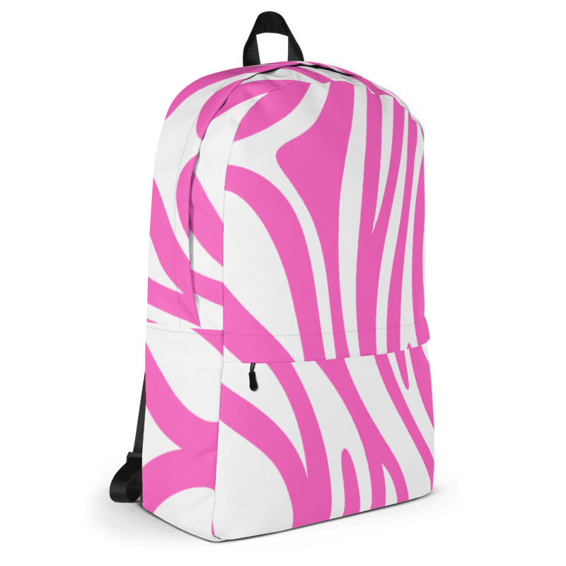 Abstract Lines Pink and White Backpack