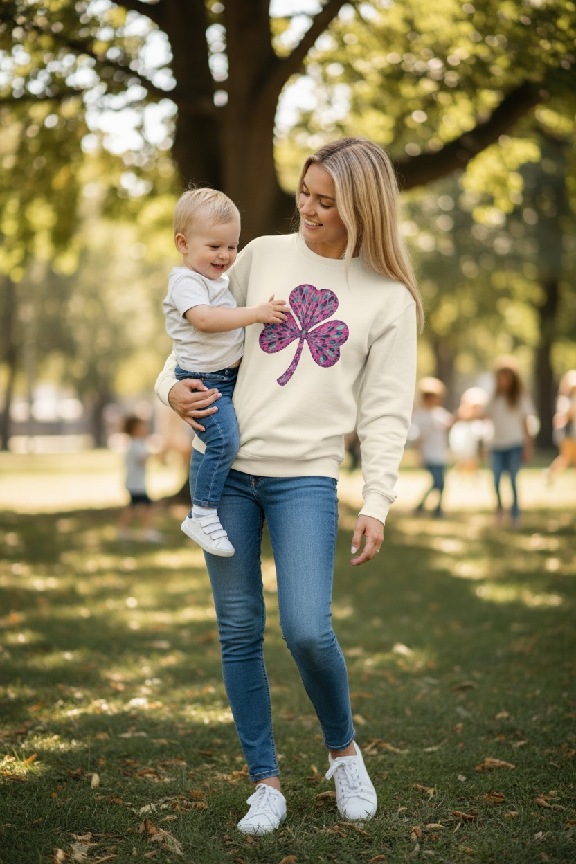 Pink Clover Premium Crew Neck Sweatshirt
