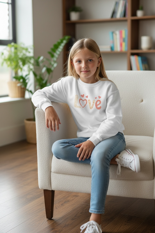 Love and Hearts Youth Crewneck Sweatshirt