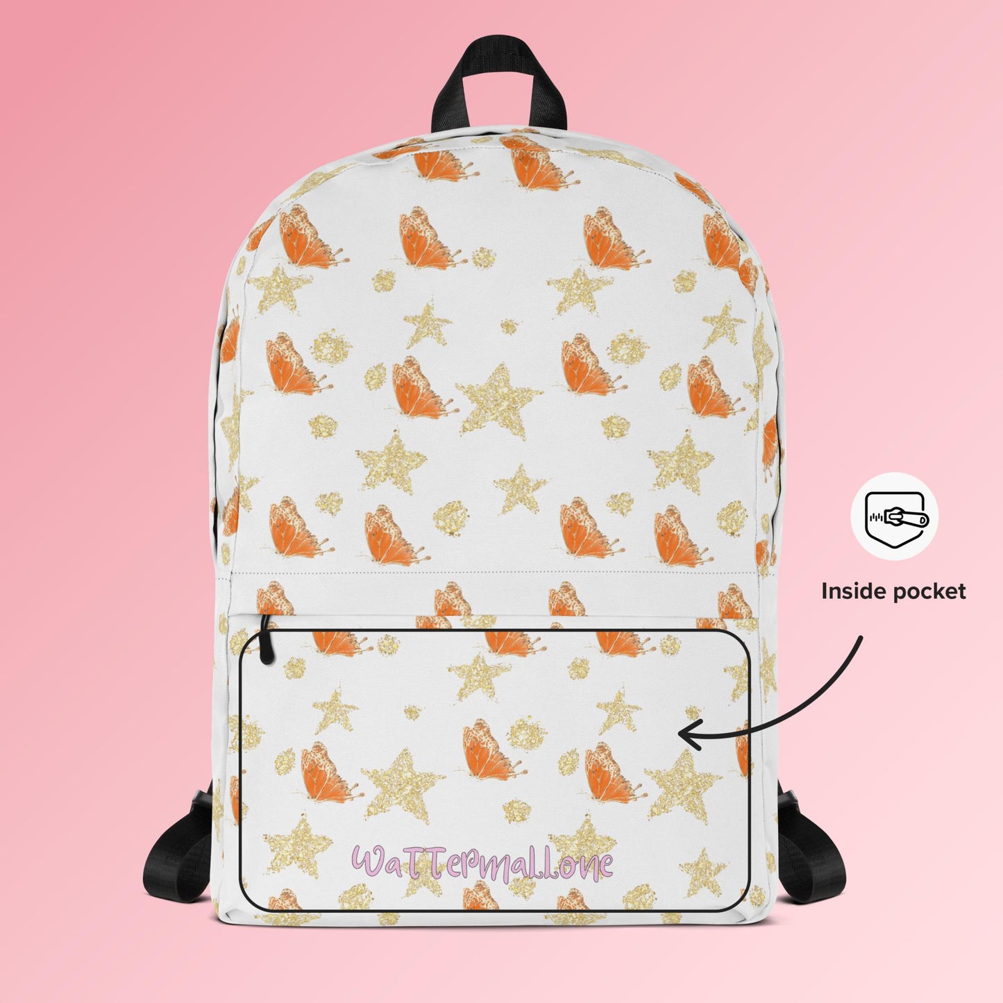 Sparkly Orange Butterflies Backpack