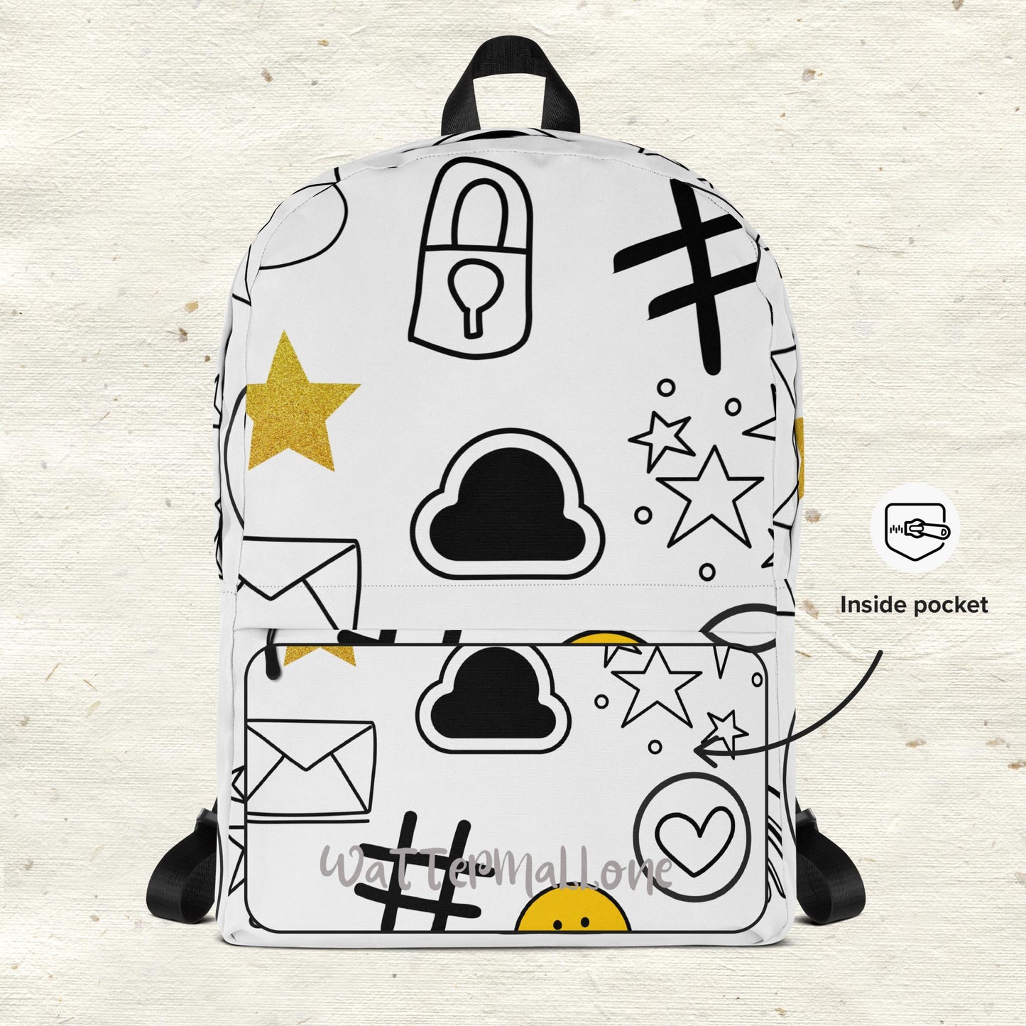 Bold Pattern Print Emoji Backpack