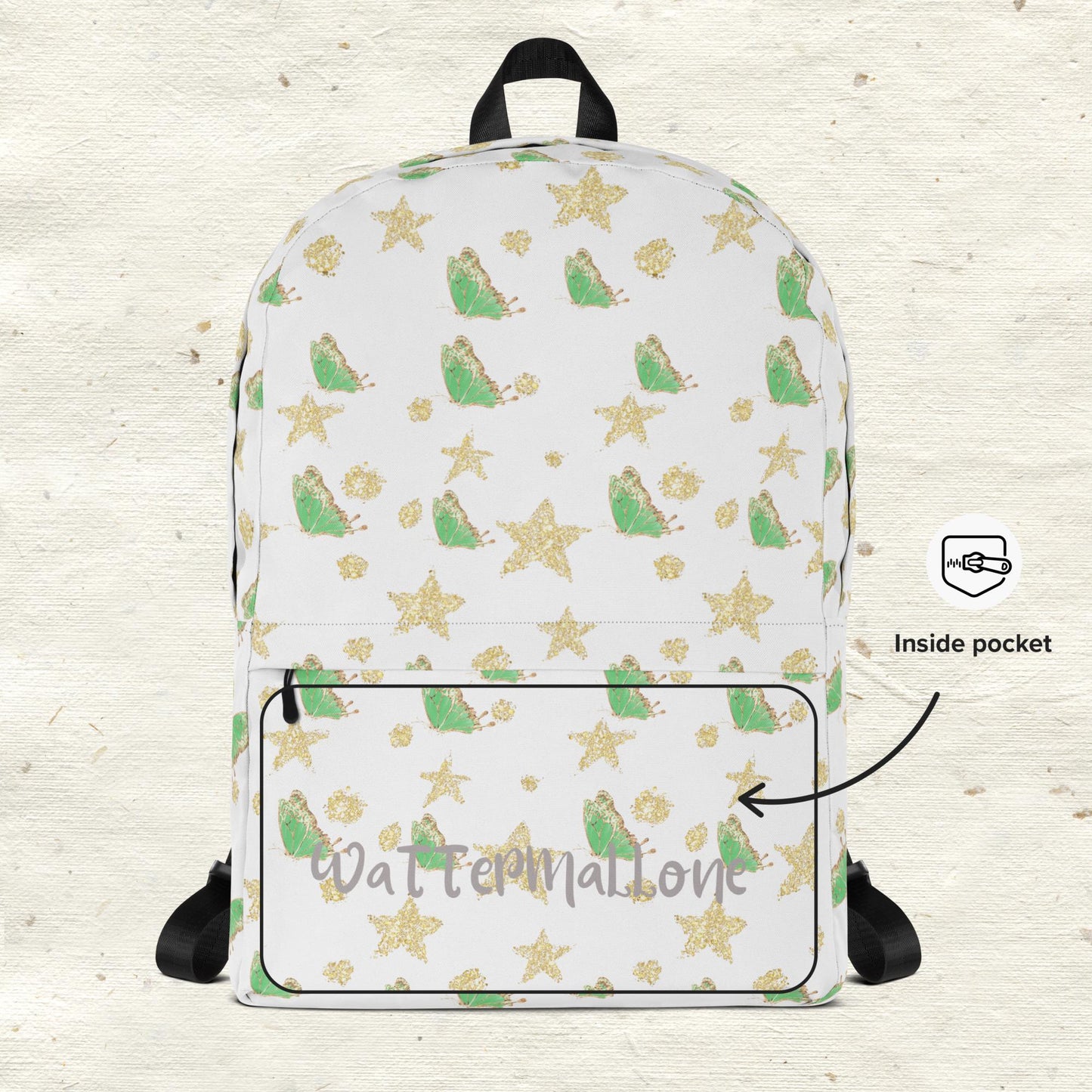 Sparkly Jade Butterflies Backpack