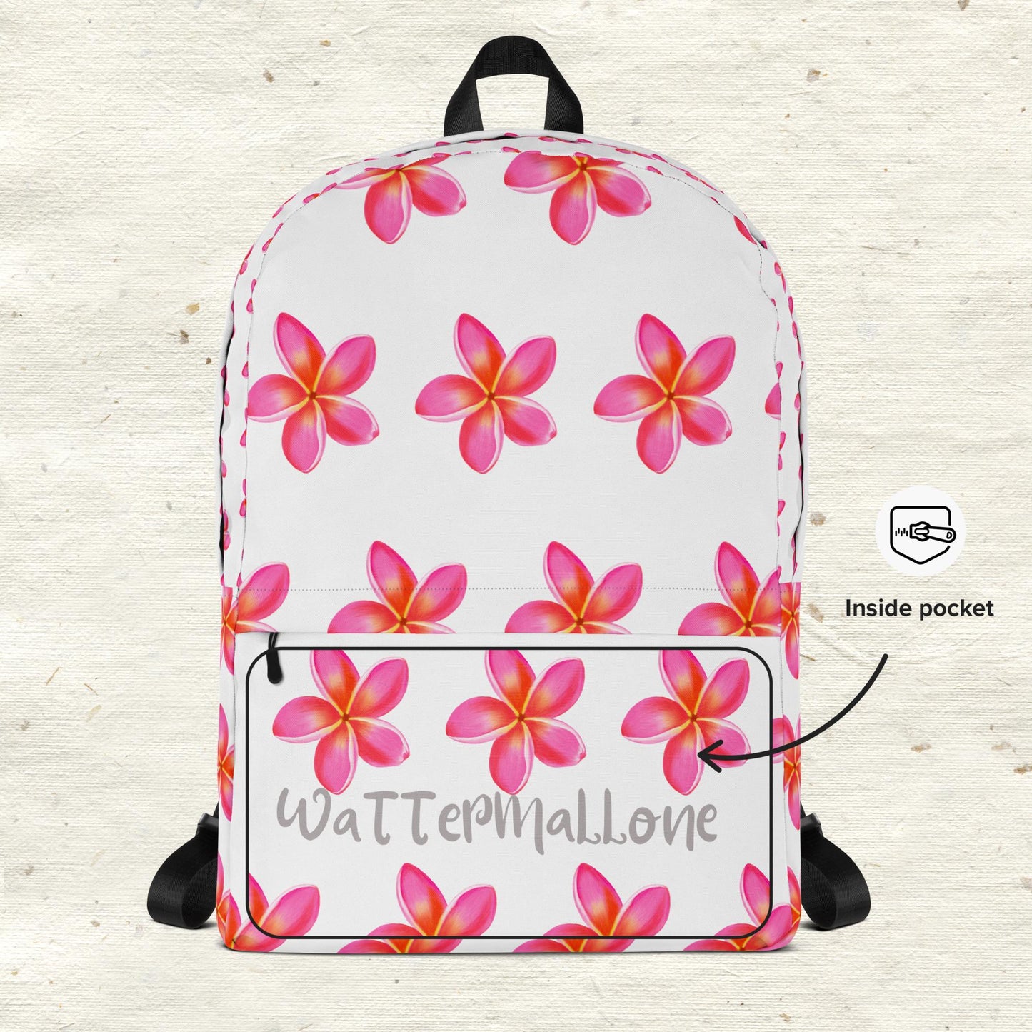 Tropical Pink Flowers Backpack