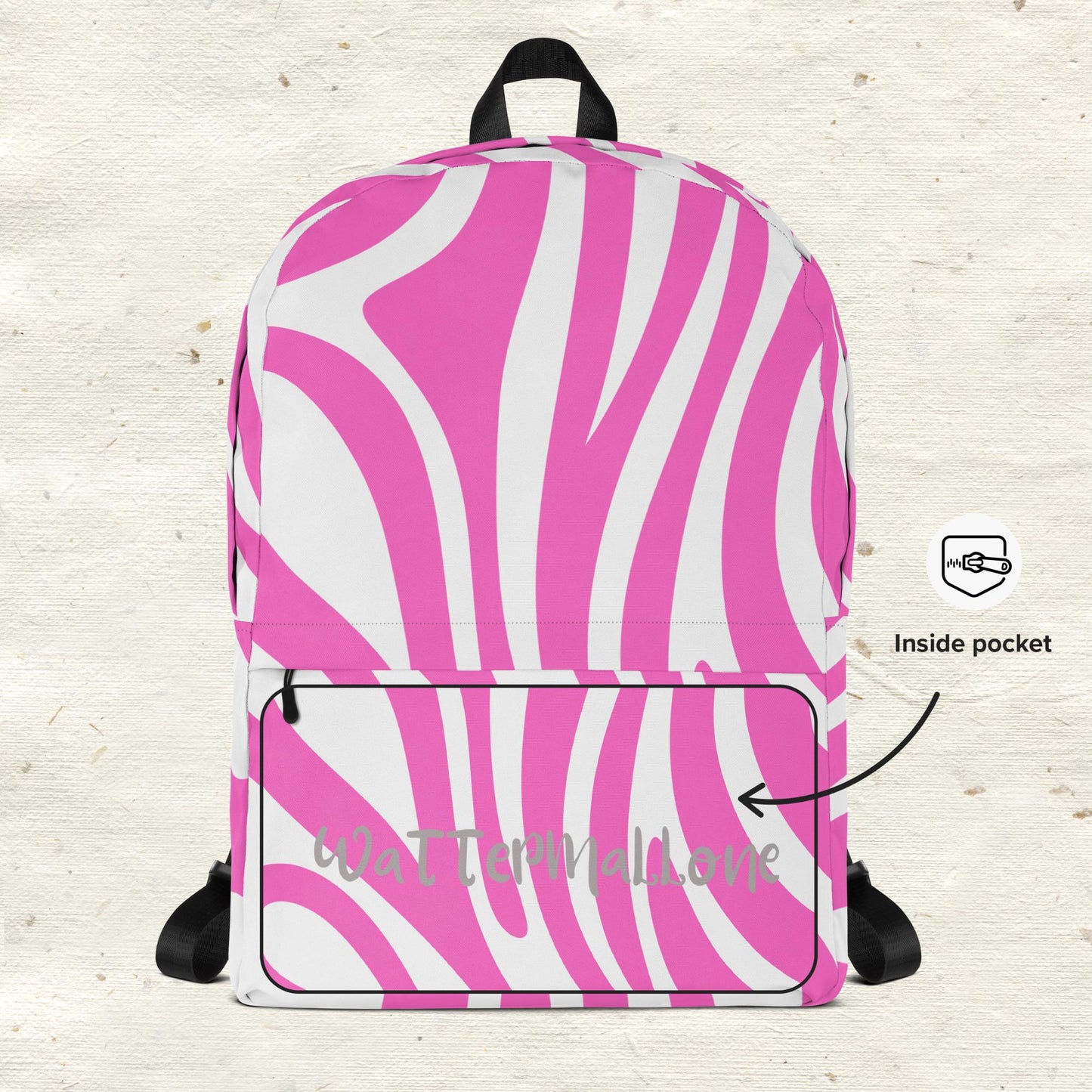 Abstract Lines Pink and White Backpack