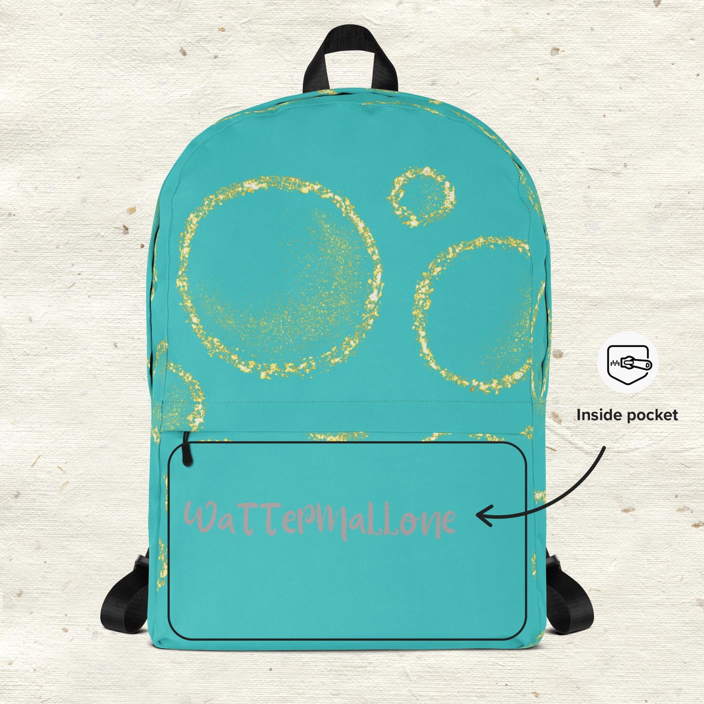 Gold Circles Aquamarine Backpack