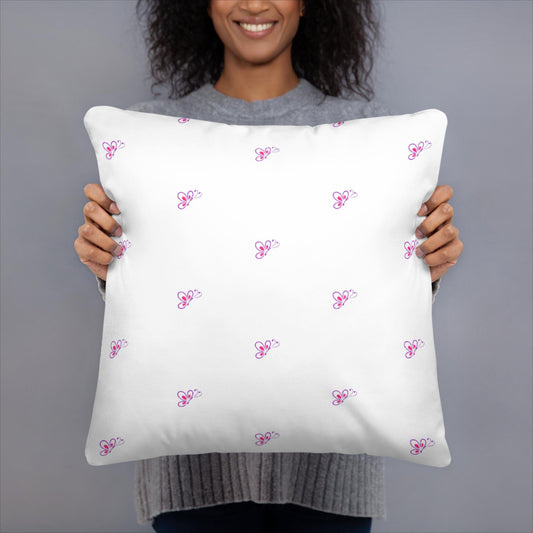 Pink and Purple Butterflies Pattern Basic Pillow