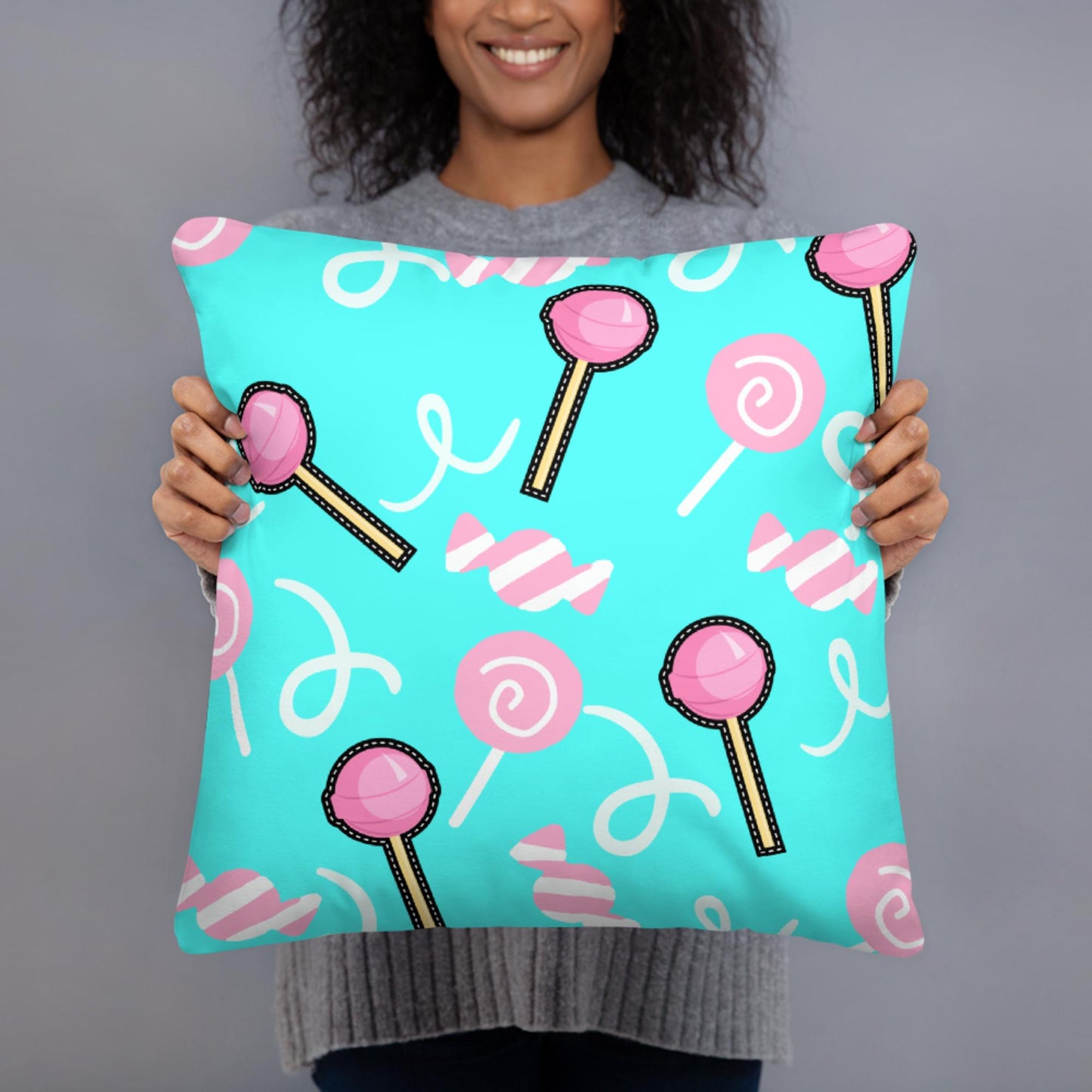 Lollipop Aqua Basic Pillow