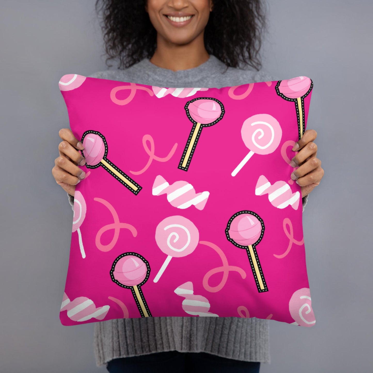 Lollipop Deep Pink Basic Pillow