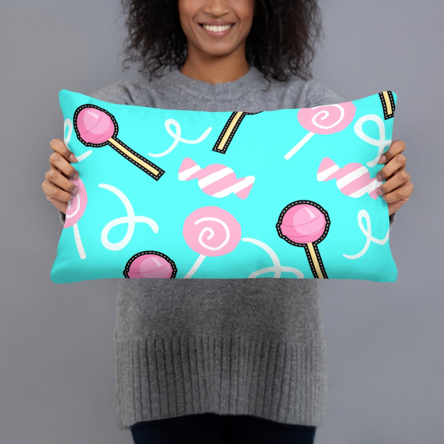 Lollipop Aqua Basic Pillow