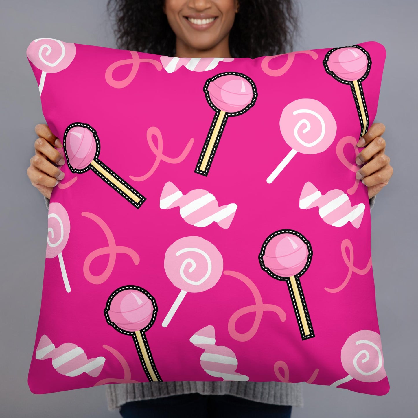 Lollipop Deep Pink Basic Pillow