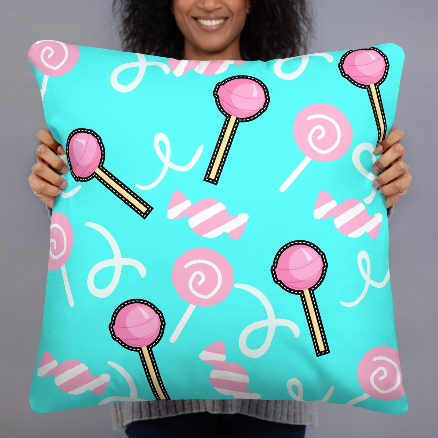 Lollipop Aqua Basic Pillow