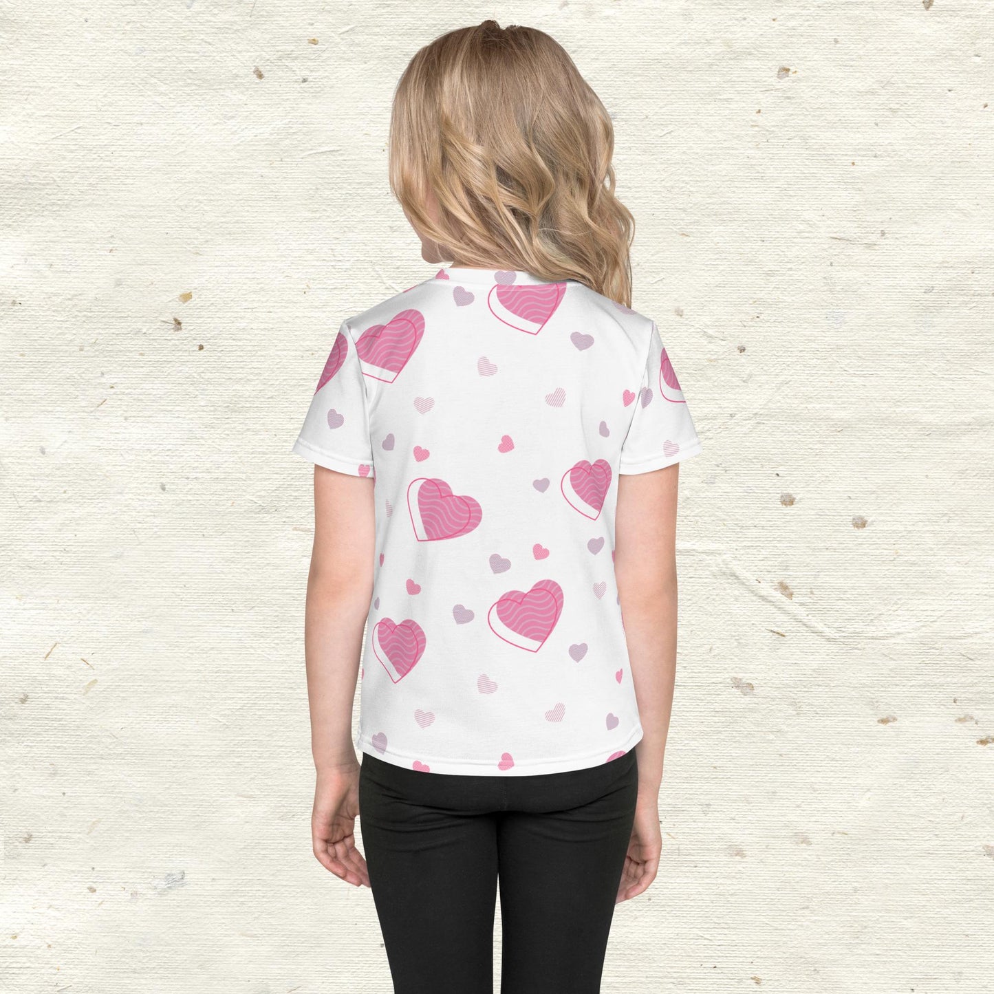 Hearts with Waves Kids crew neck t-shirt