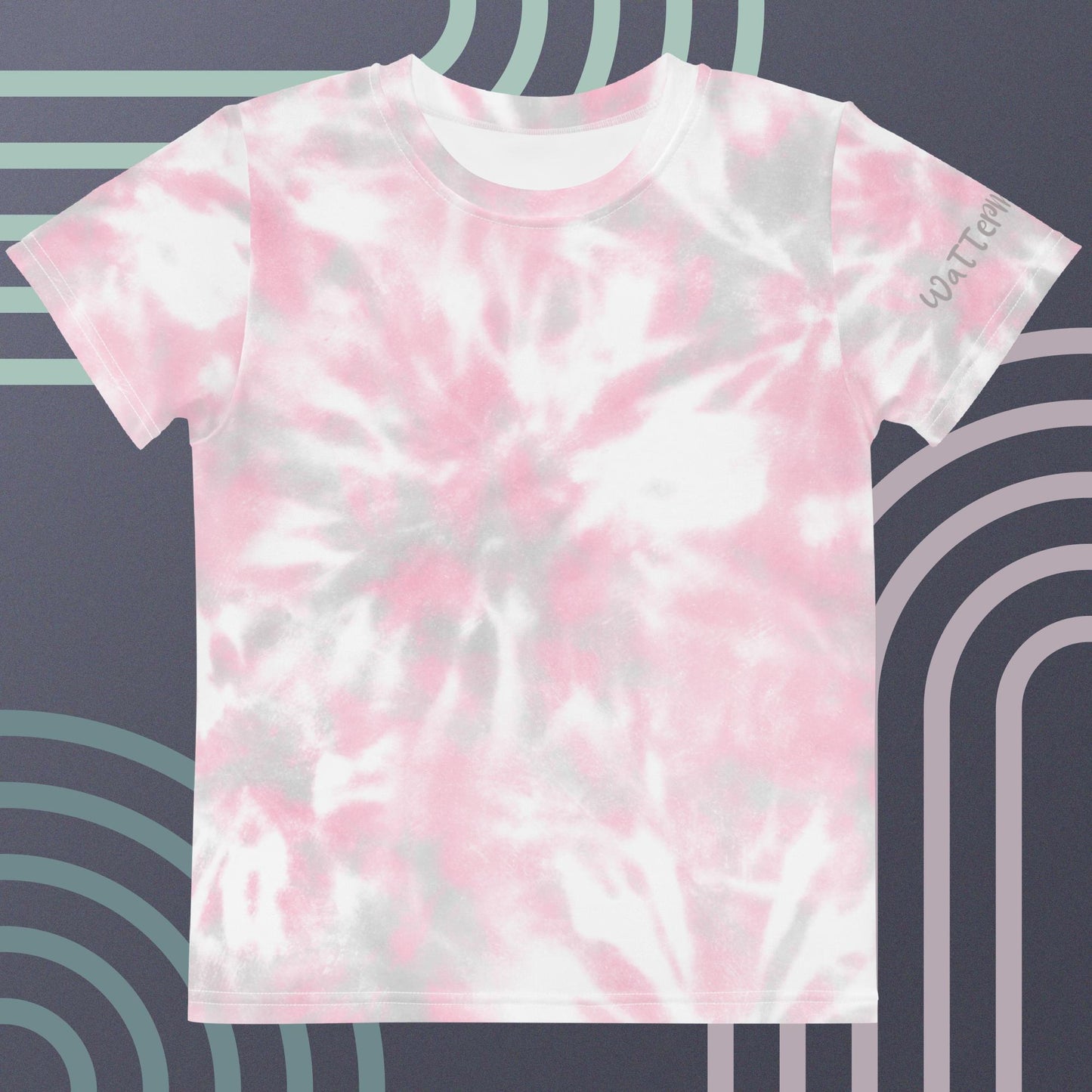 Pink Tie Dye Kids Crew Neck T-shirt