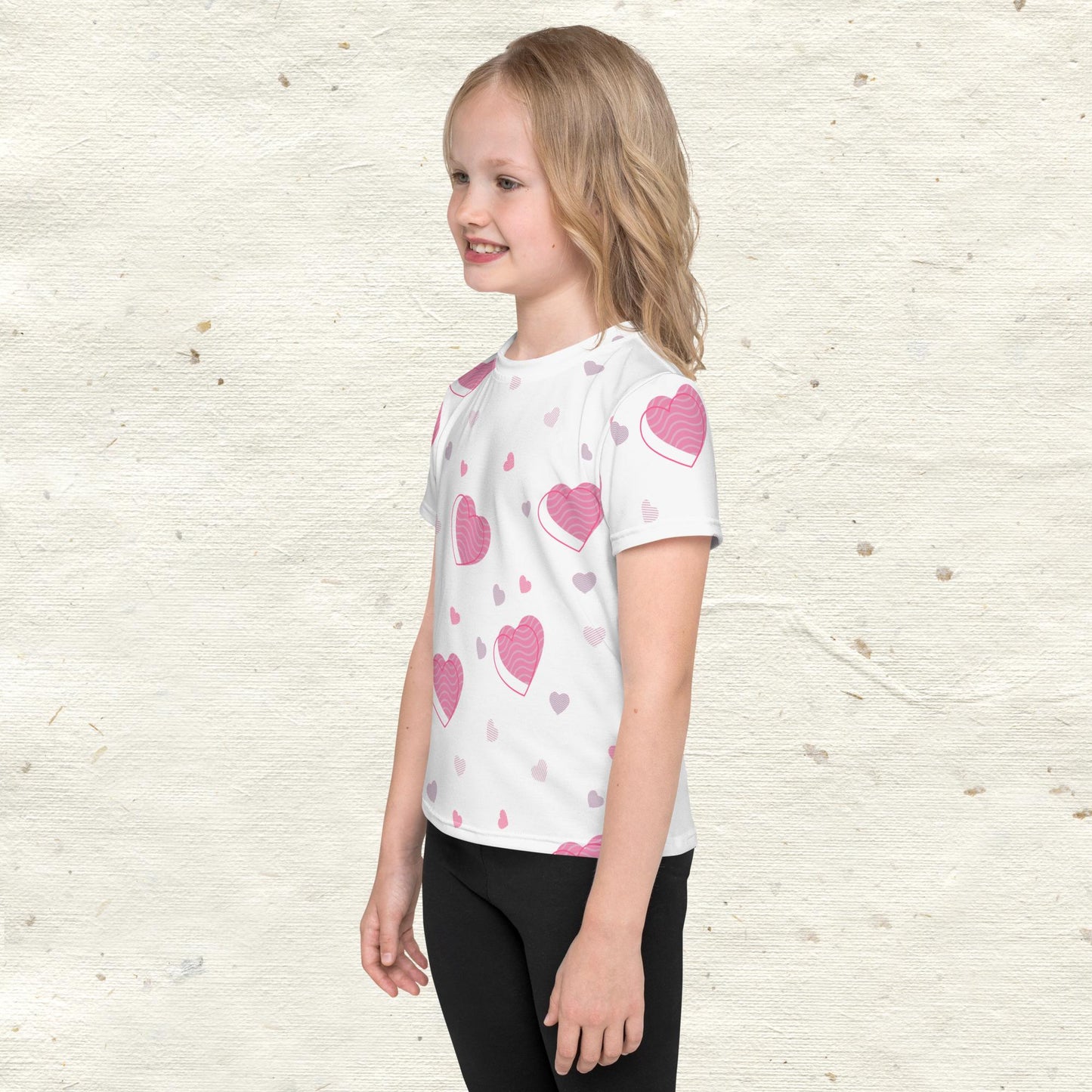 Hearts with Waves Kids crew neck t-shirt