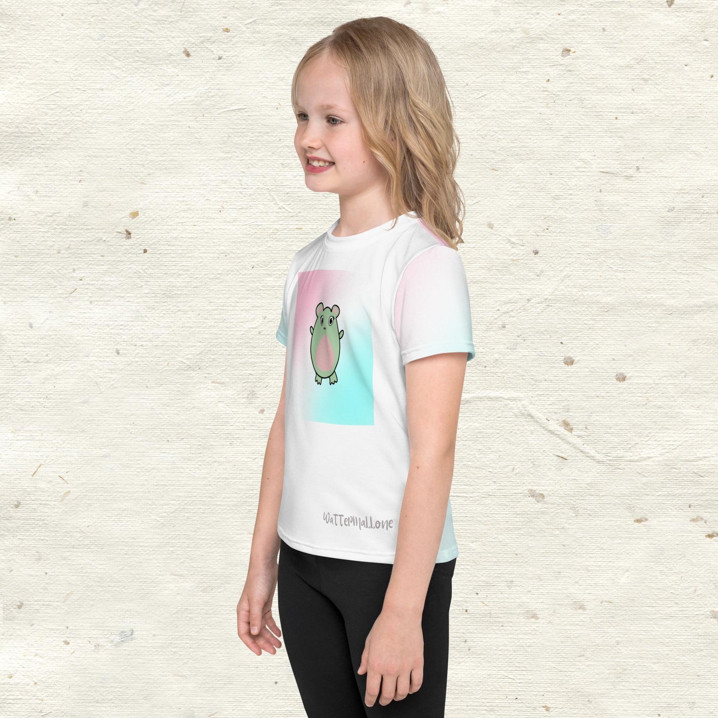 WaTTerMaLLone Cotton Candy Kids Crew Neck T-shirt