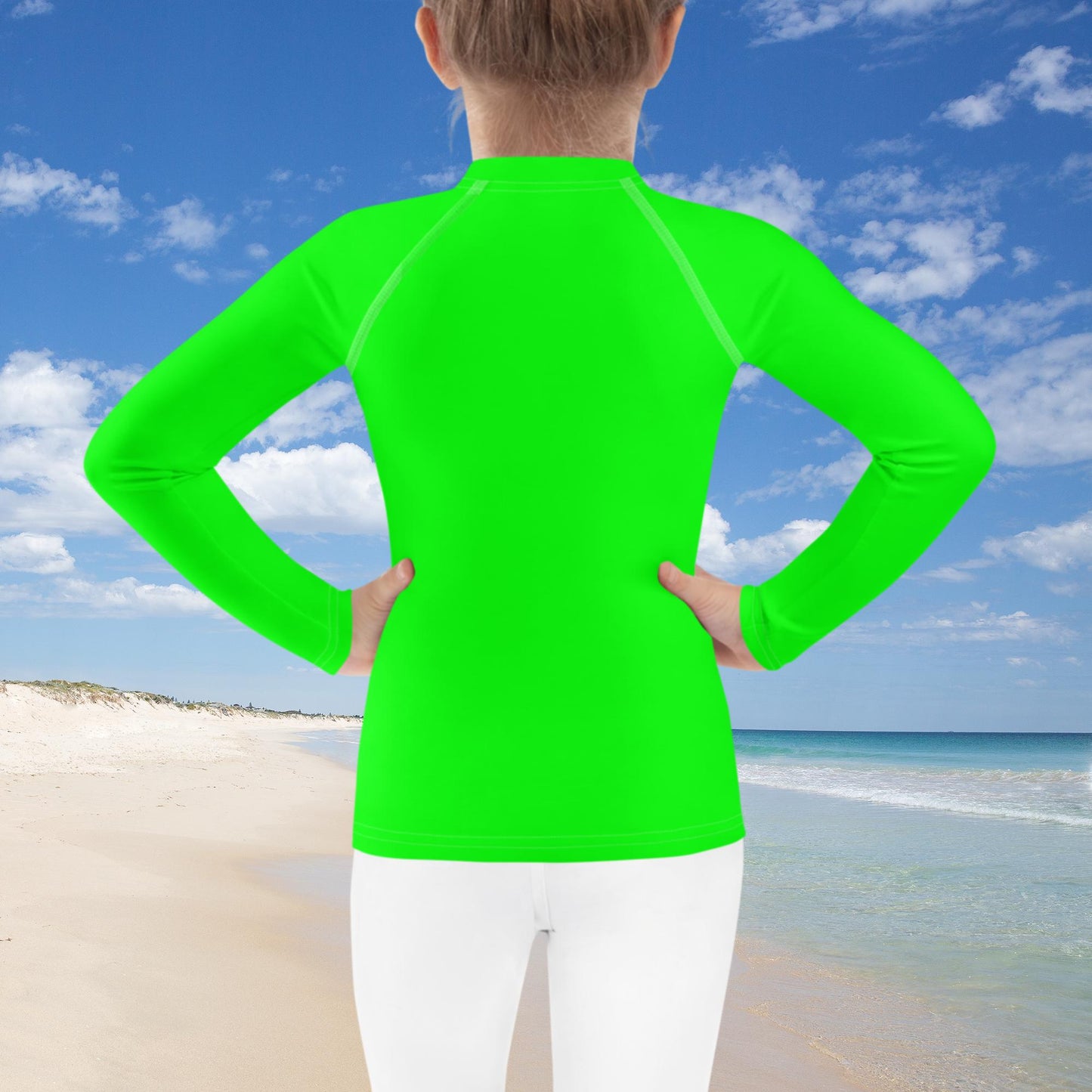 Bright Green Kids Rash Guard