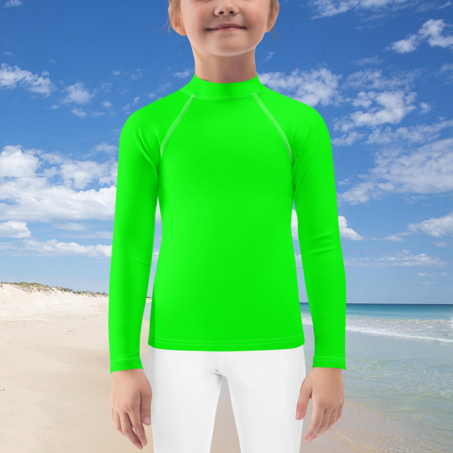 Bright Green Kids Rash Guard