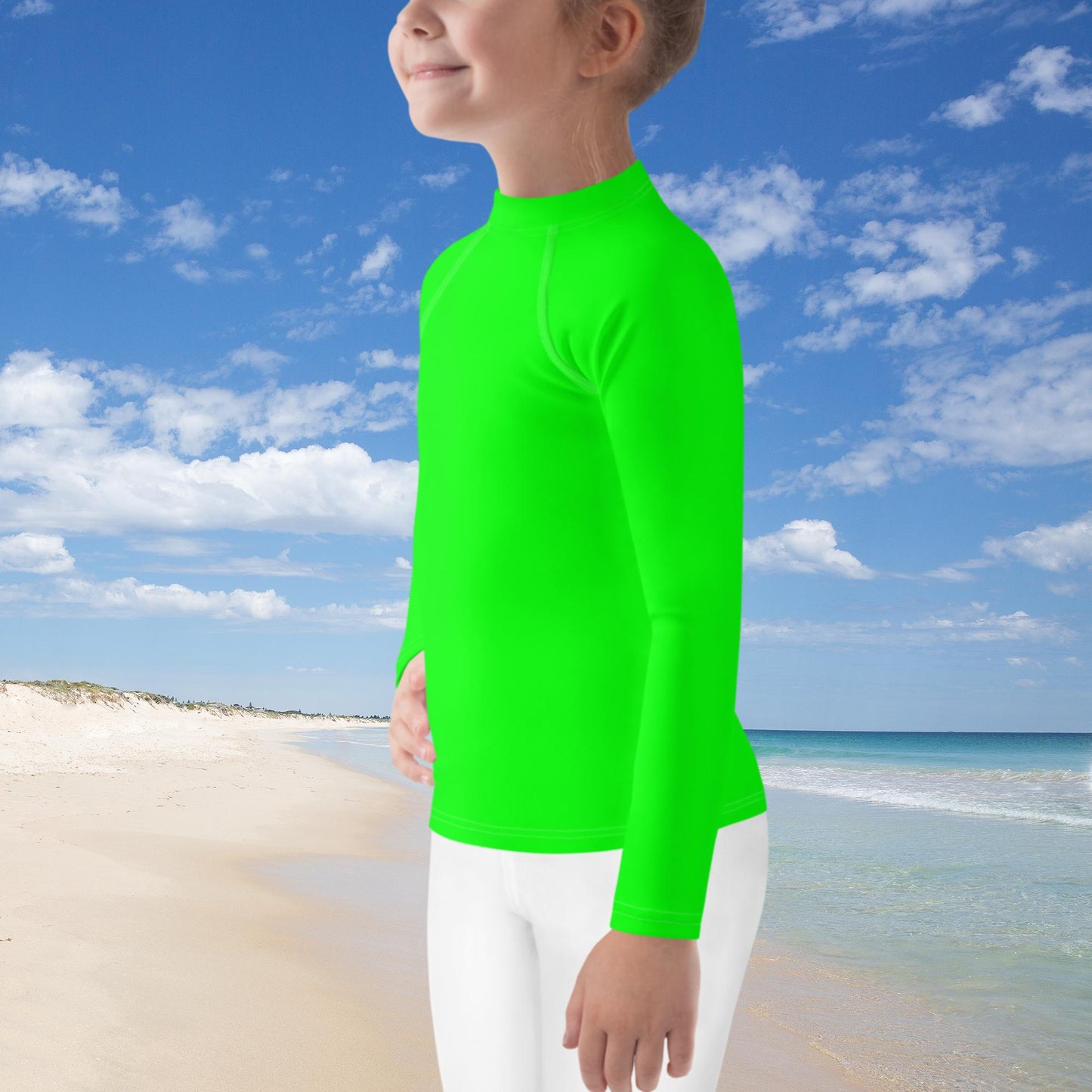 Bright Green Kids Rash Guard