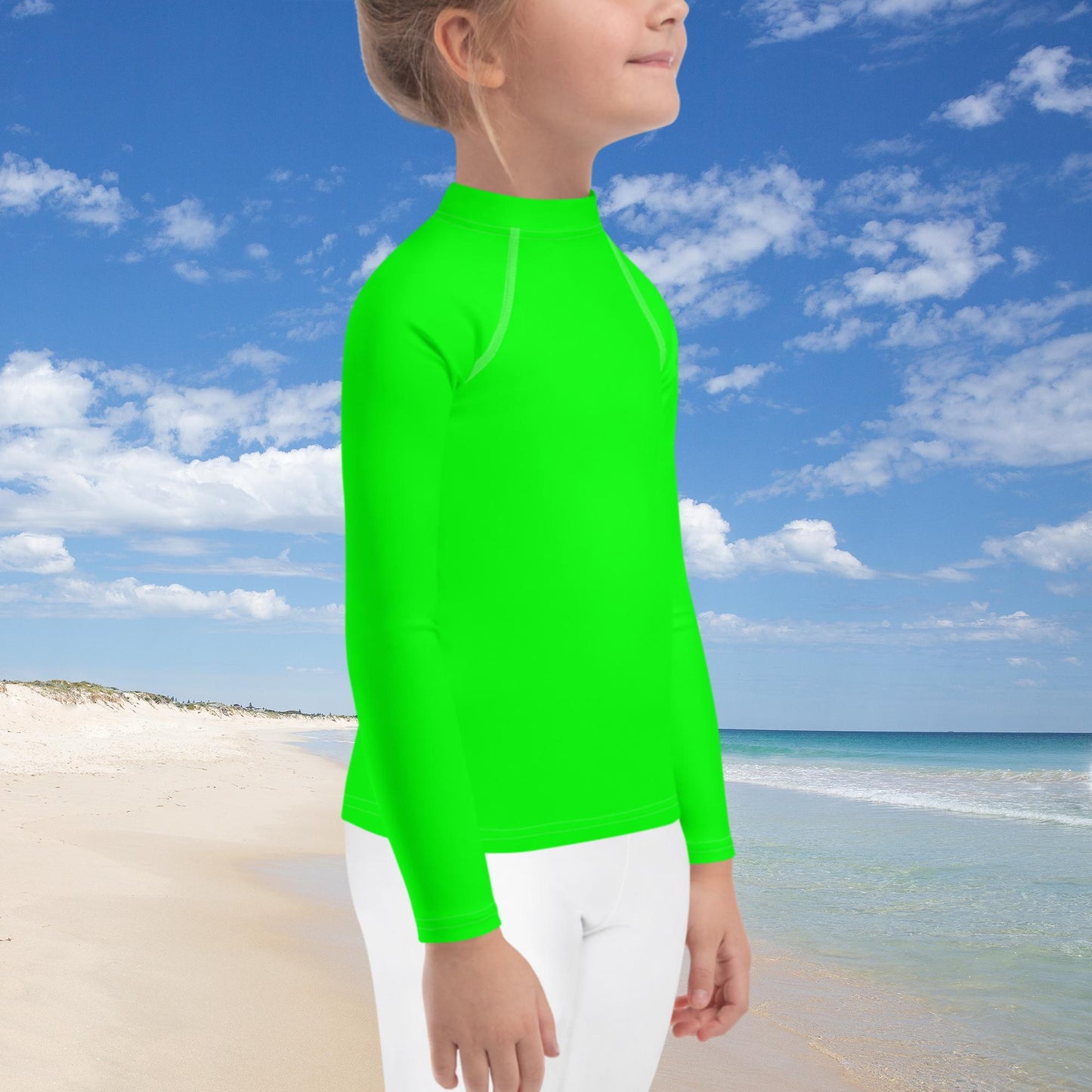 Bright Green Kids Rash Guard