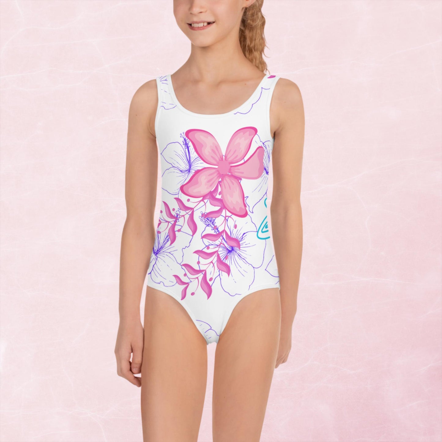 Kind Flower All-Over Print Kids Swimsuit