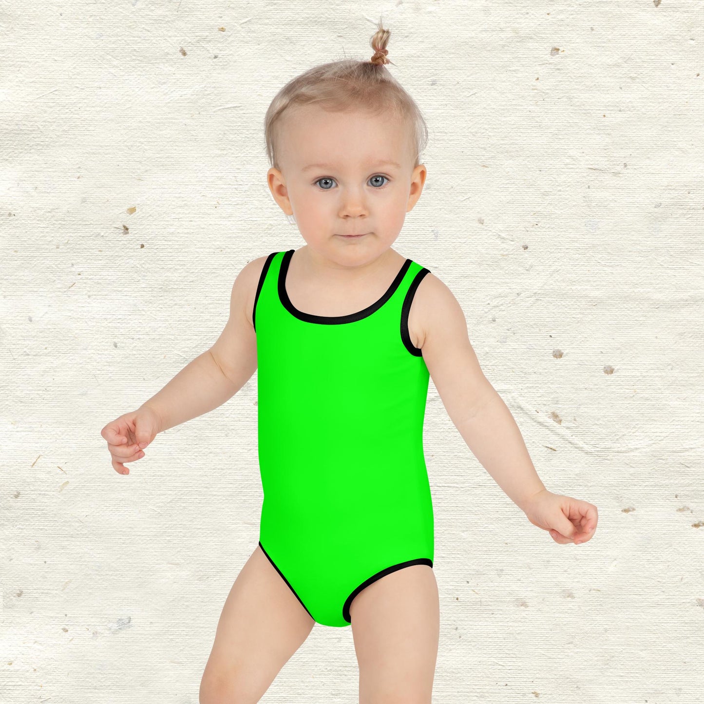 Bright Green All-Over Print Kids Swimsuit