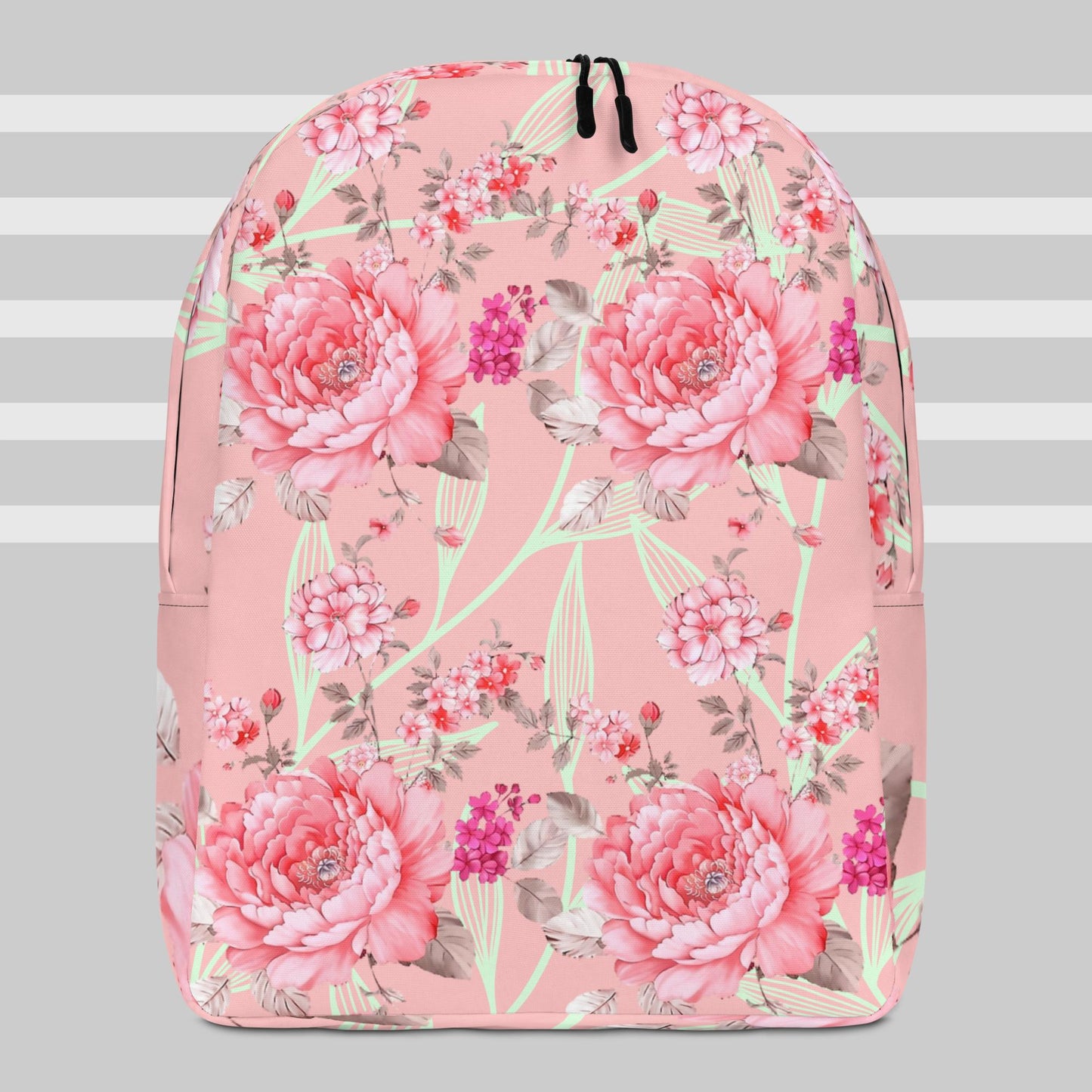 Peach Floral Minimalist Backpack