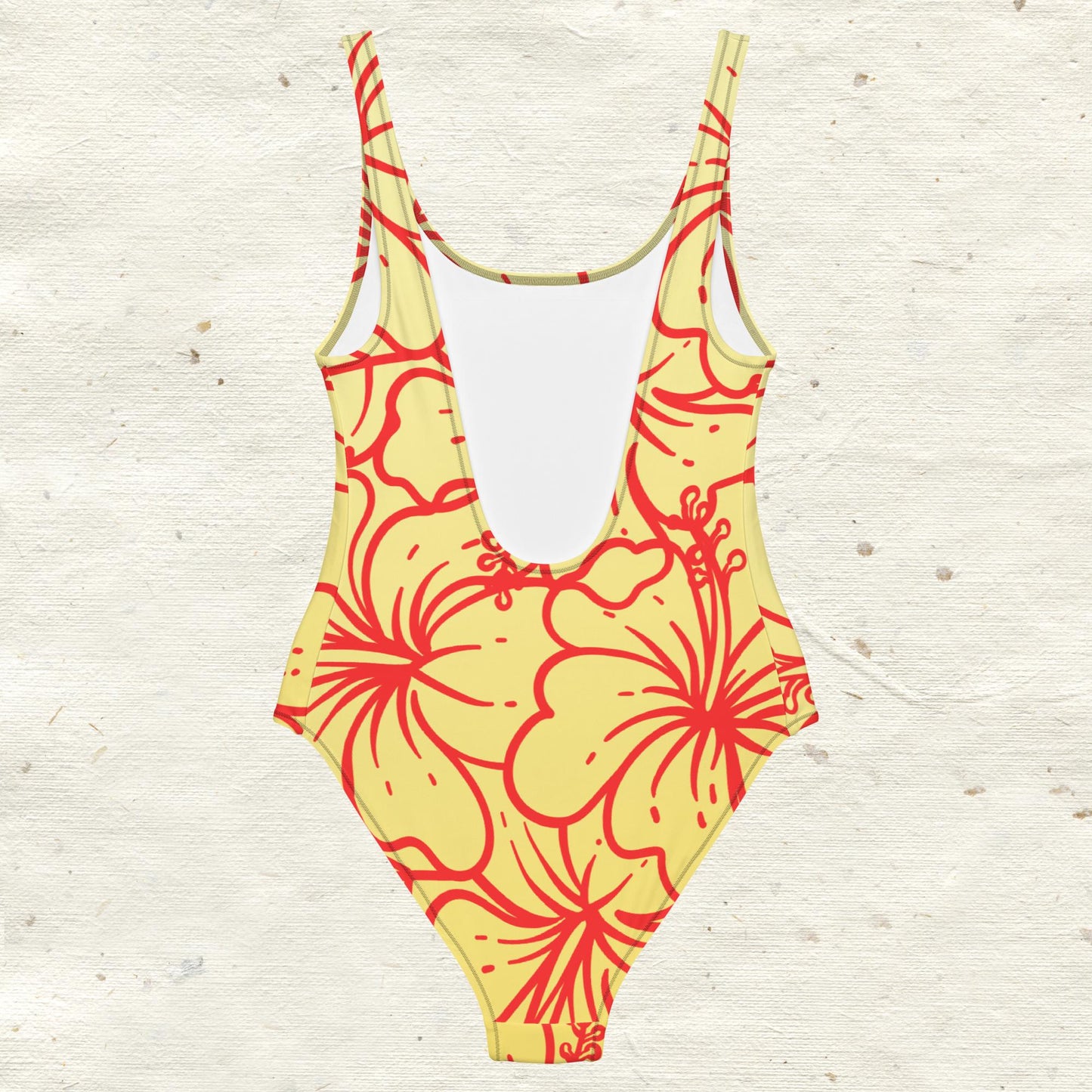 Red Tropical Flowers One-Piece Swimsuit