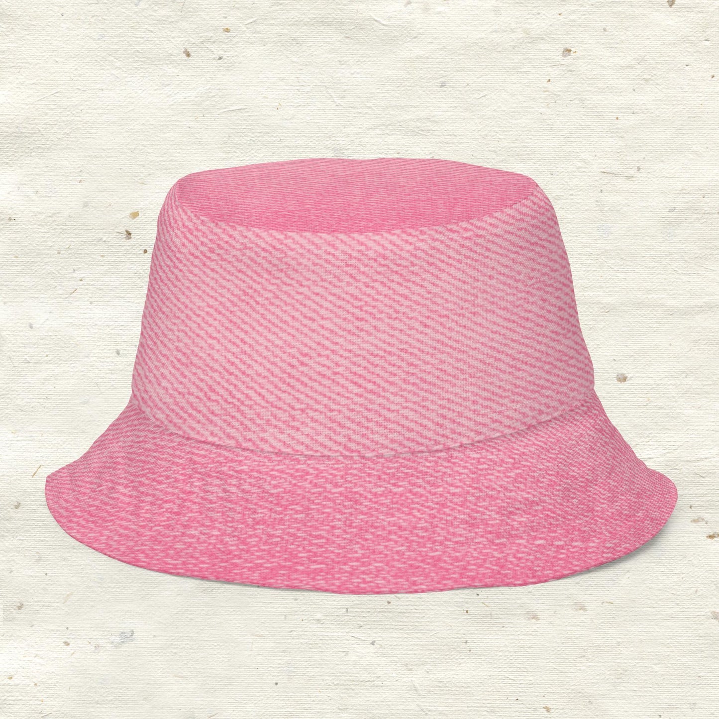 Pink Washed Denim Reversible Bucket Hat