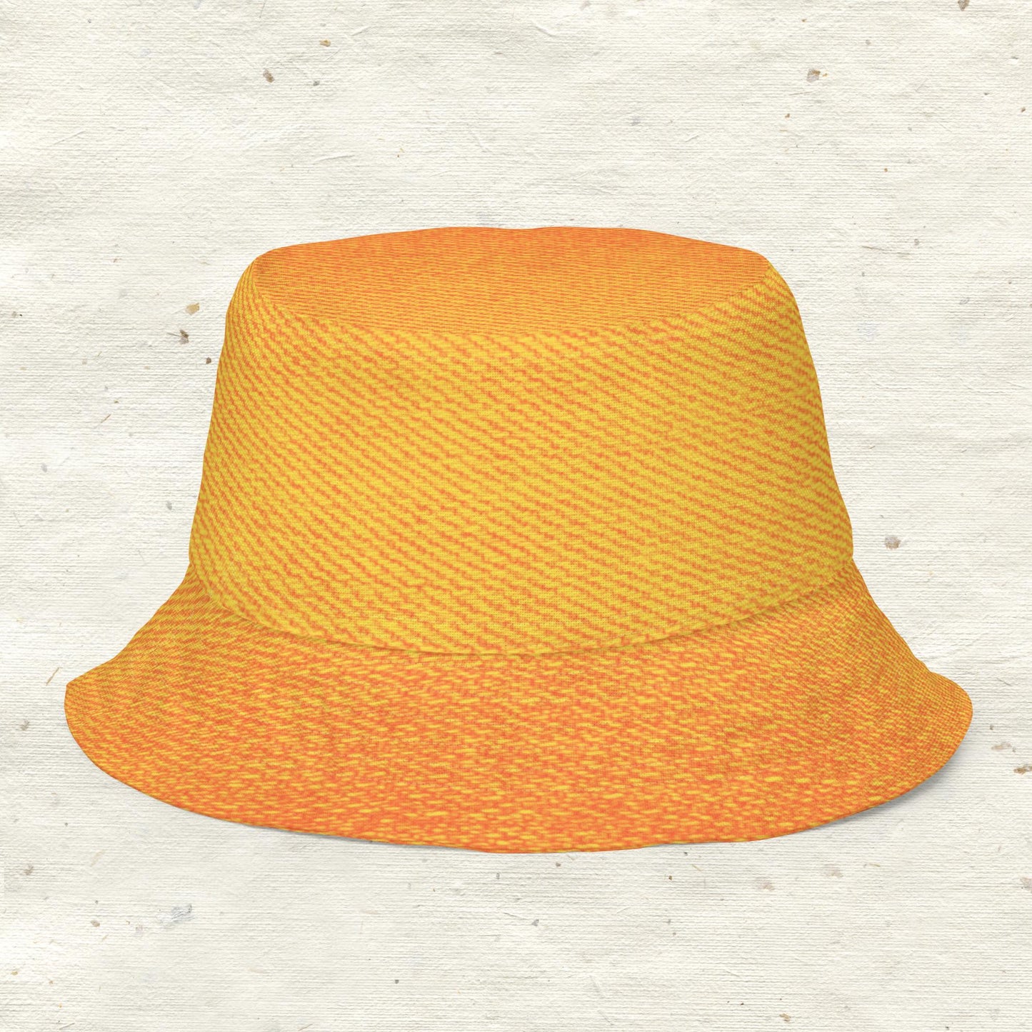 Orange Washed Denim Reversible Bucket Hat