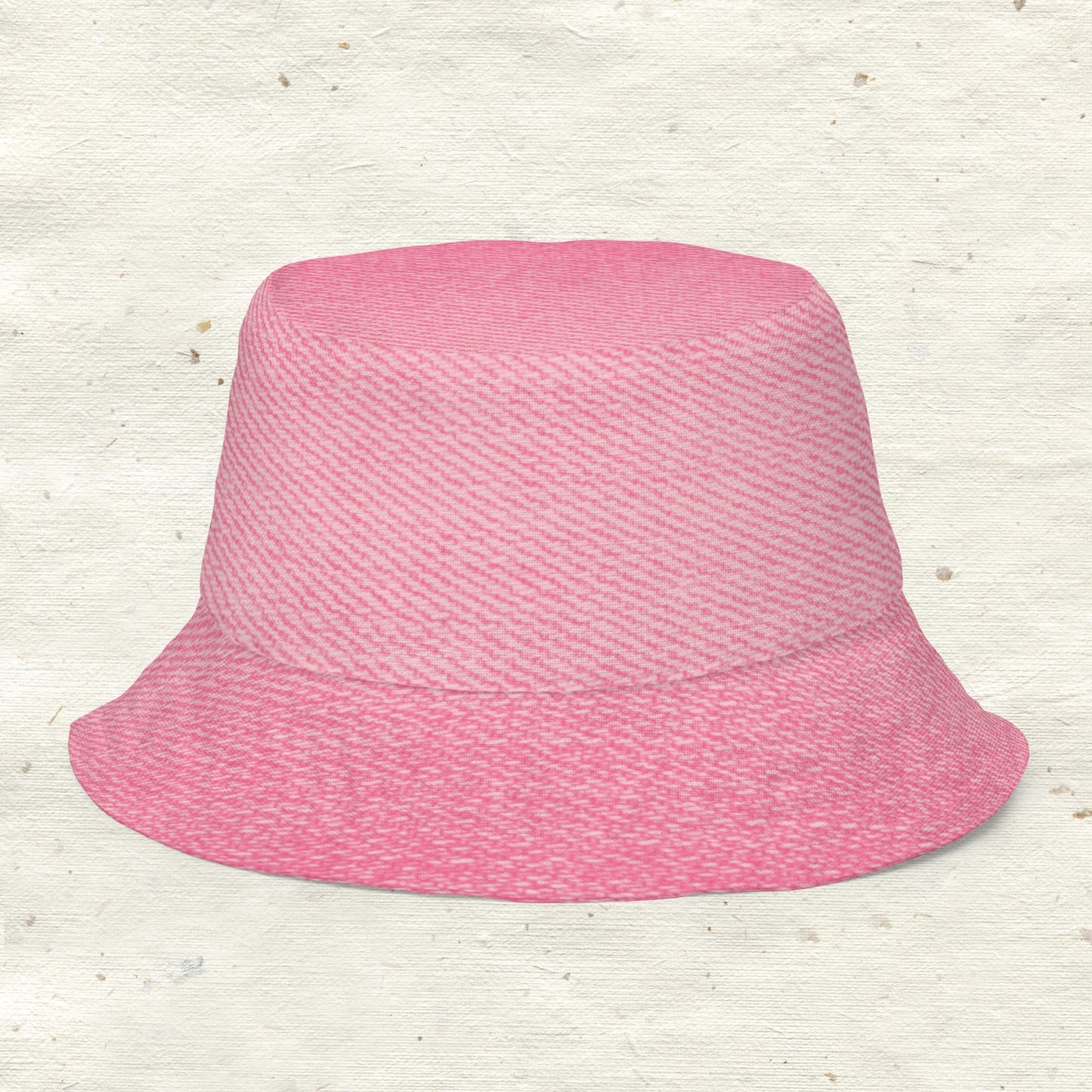 Pink Washed Denim Reversible Bucket Hat