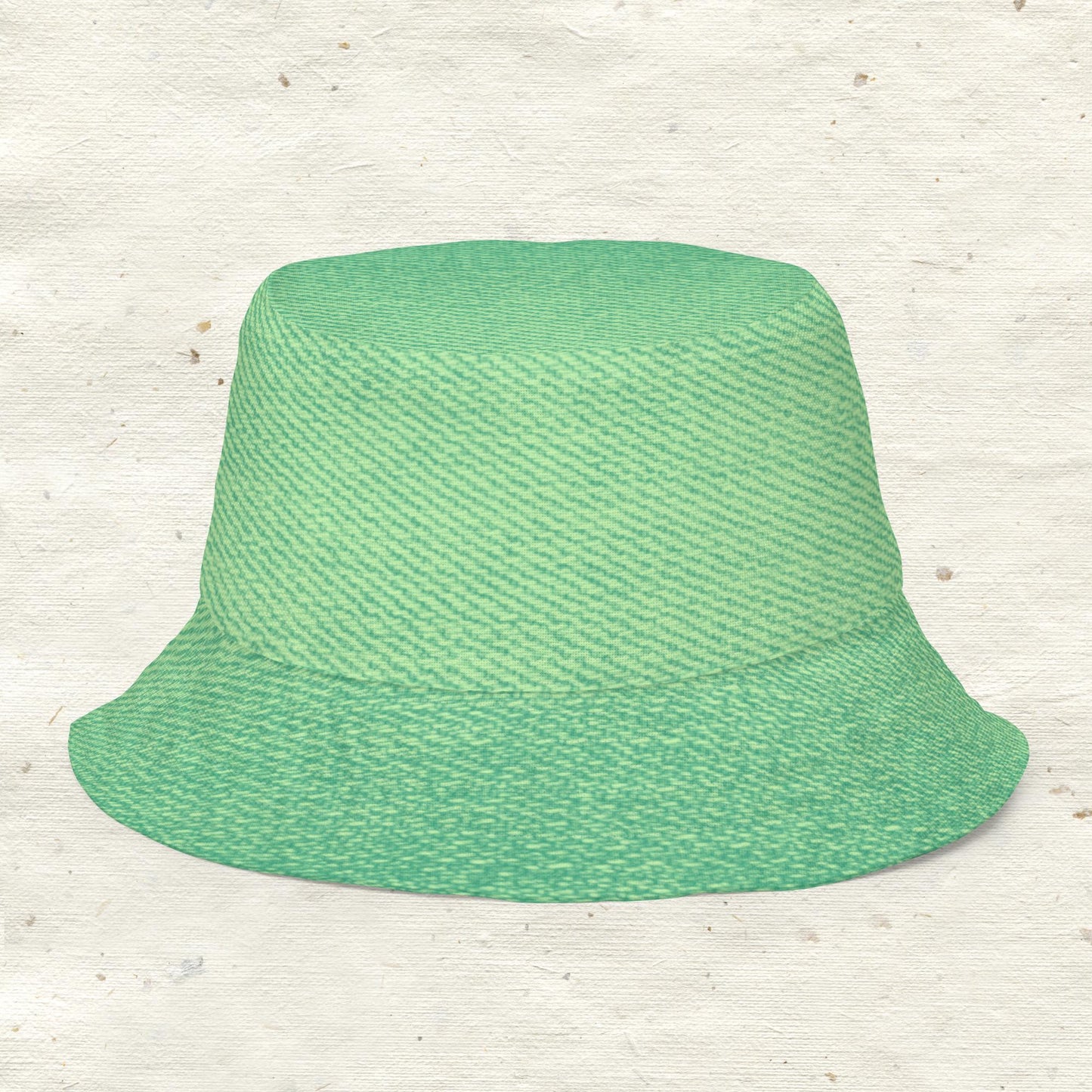 Green Washed Denim Reversible Bucket Hat