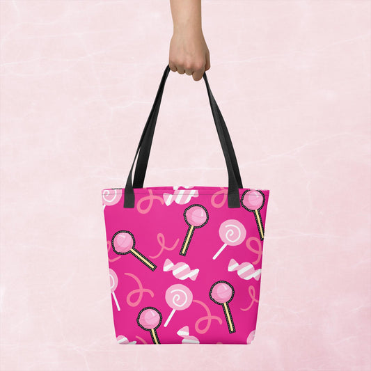 Lollipop Deep Pink Tote Bag