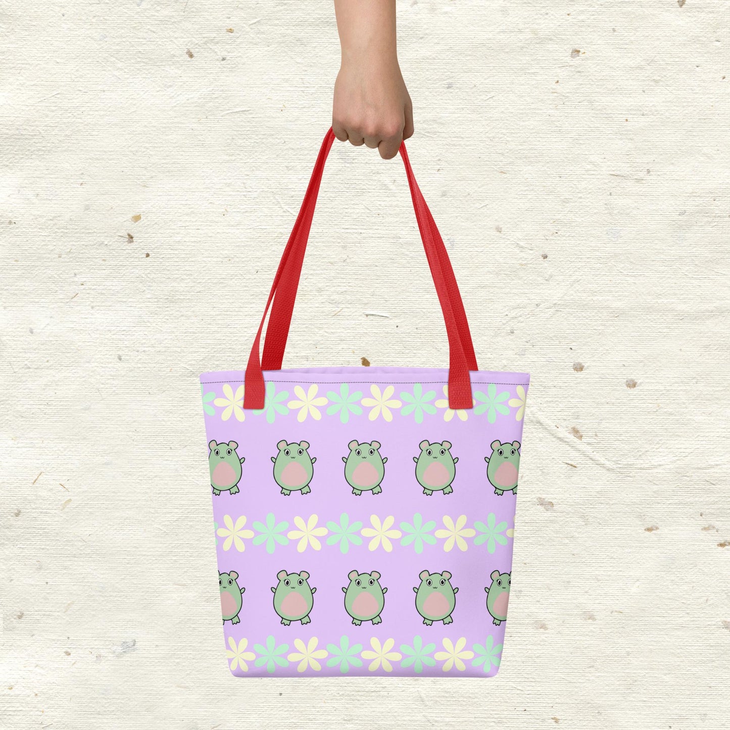 Mint and Butter Flowers Tote Bag