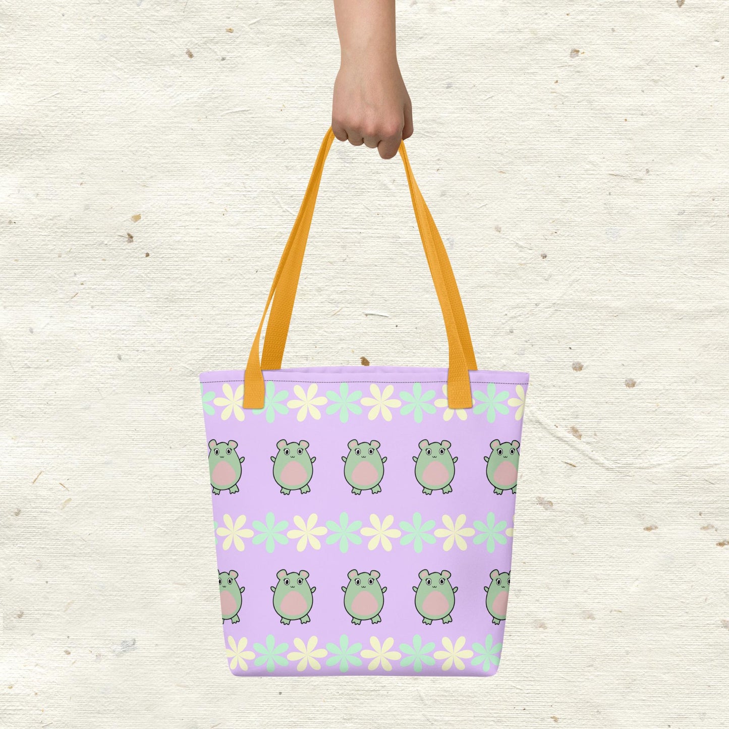 Mint and Butter Flowers Tote Bag