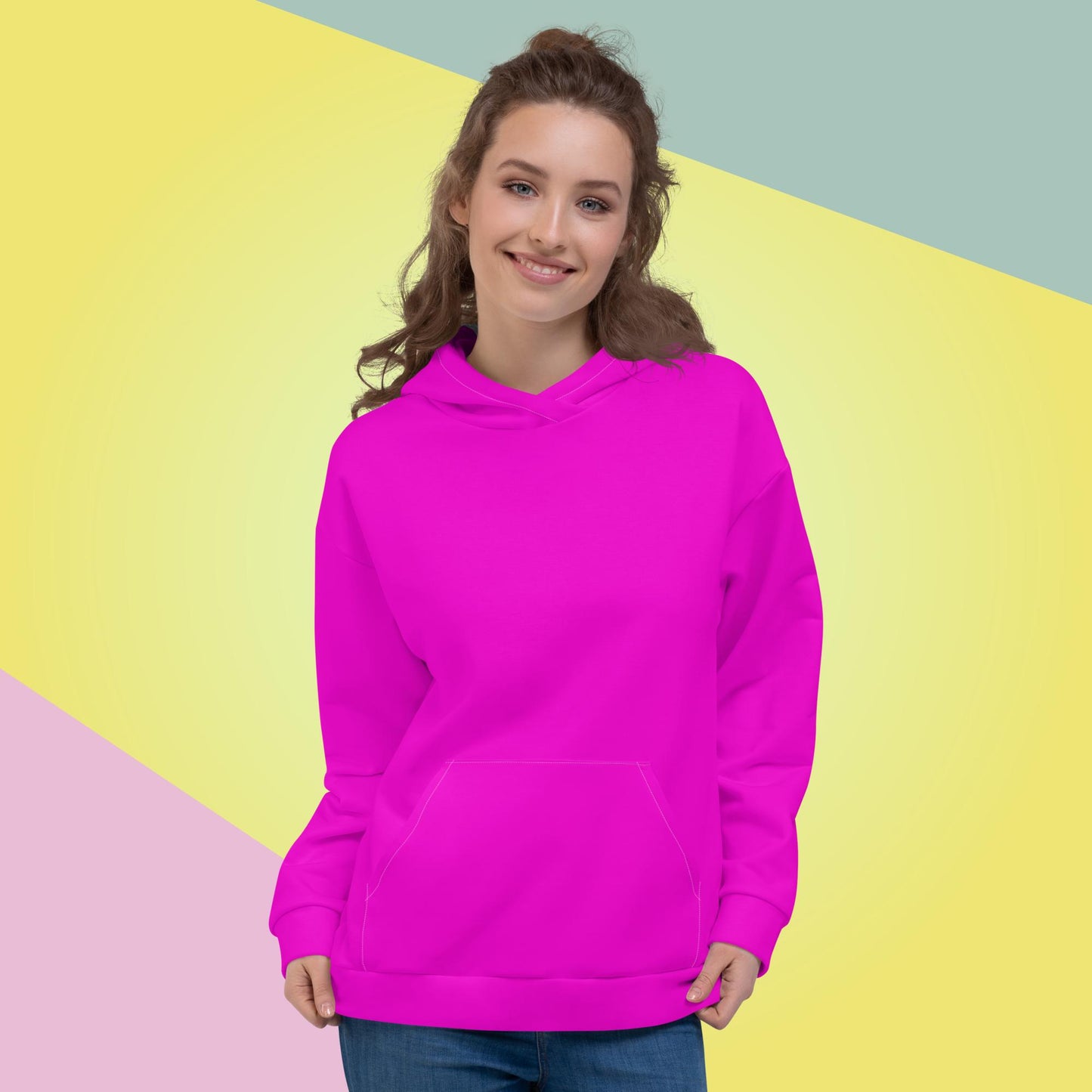 Hot Pink Solid Unisex Hoodie