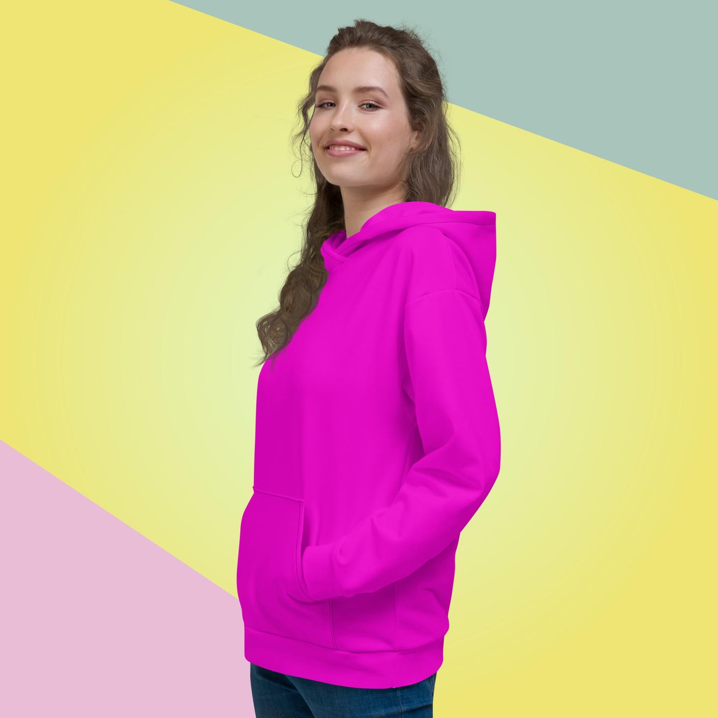 Hot Pink Solid Unisex Hoodie