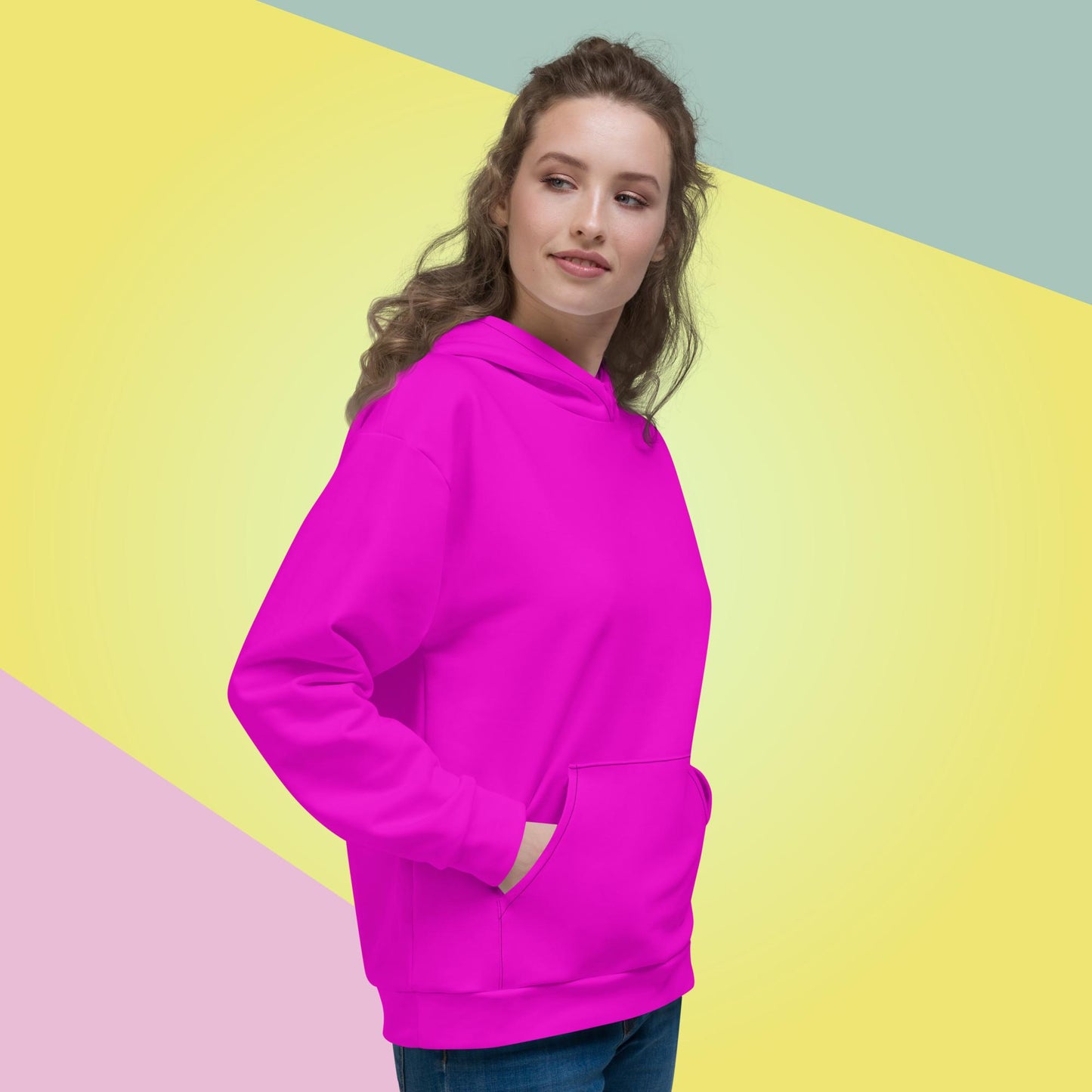 Hot Pink Solid Unisex Hoodie