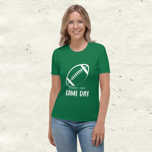 Ready For Game Day Women's Green T-Shirt