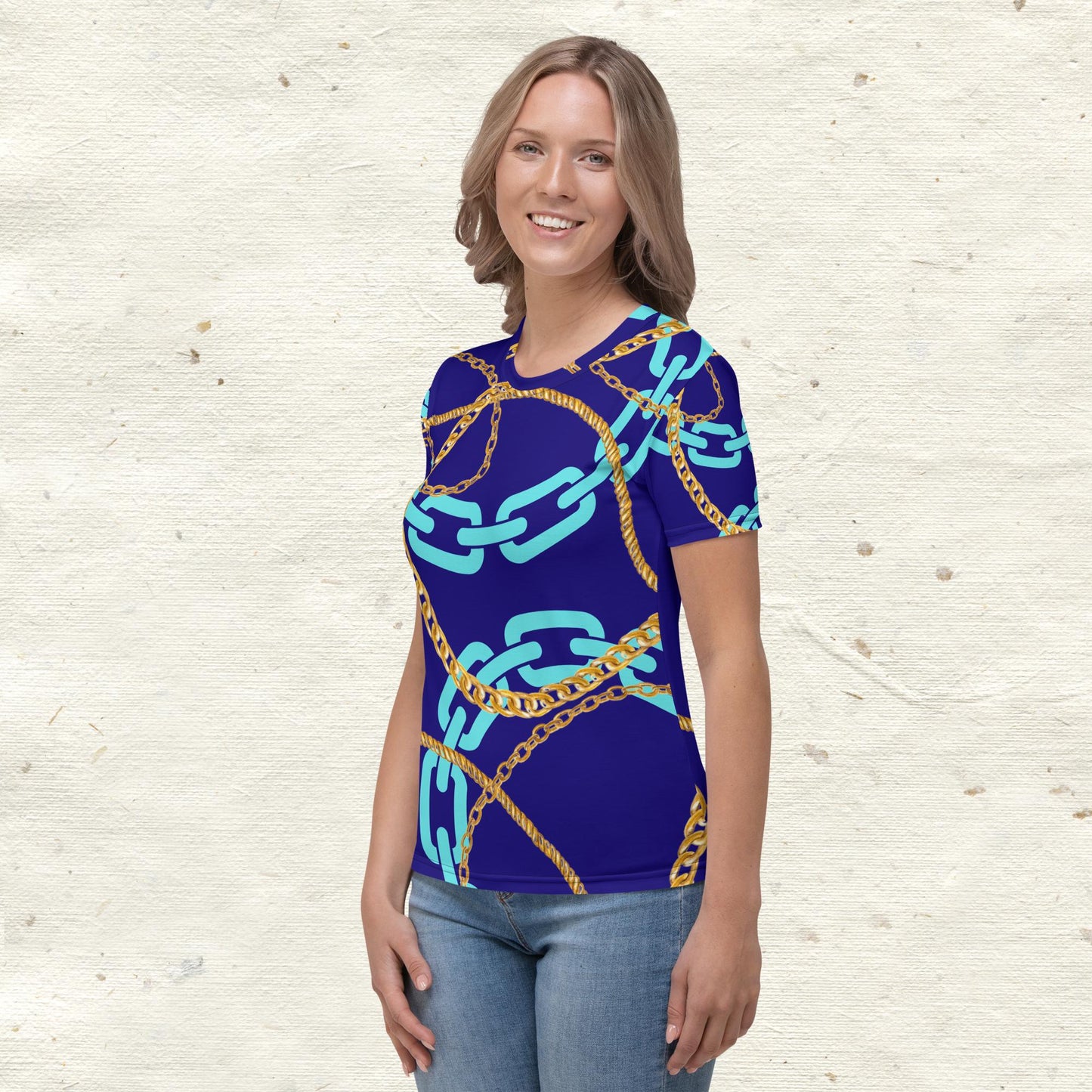 Gold and Blue Chains Women's T-shirt