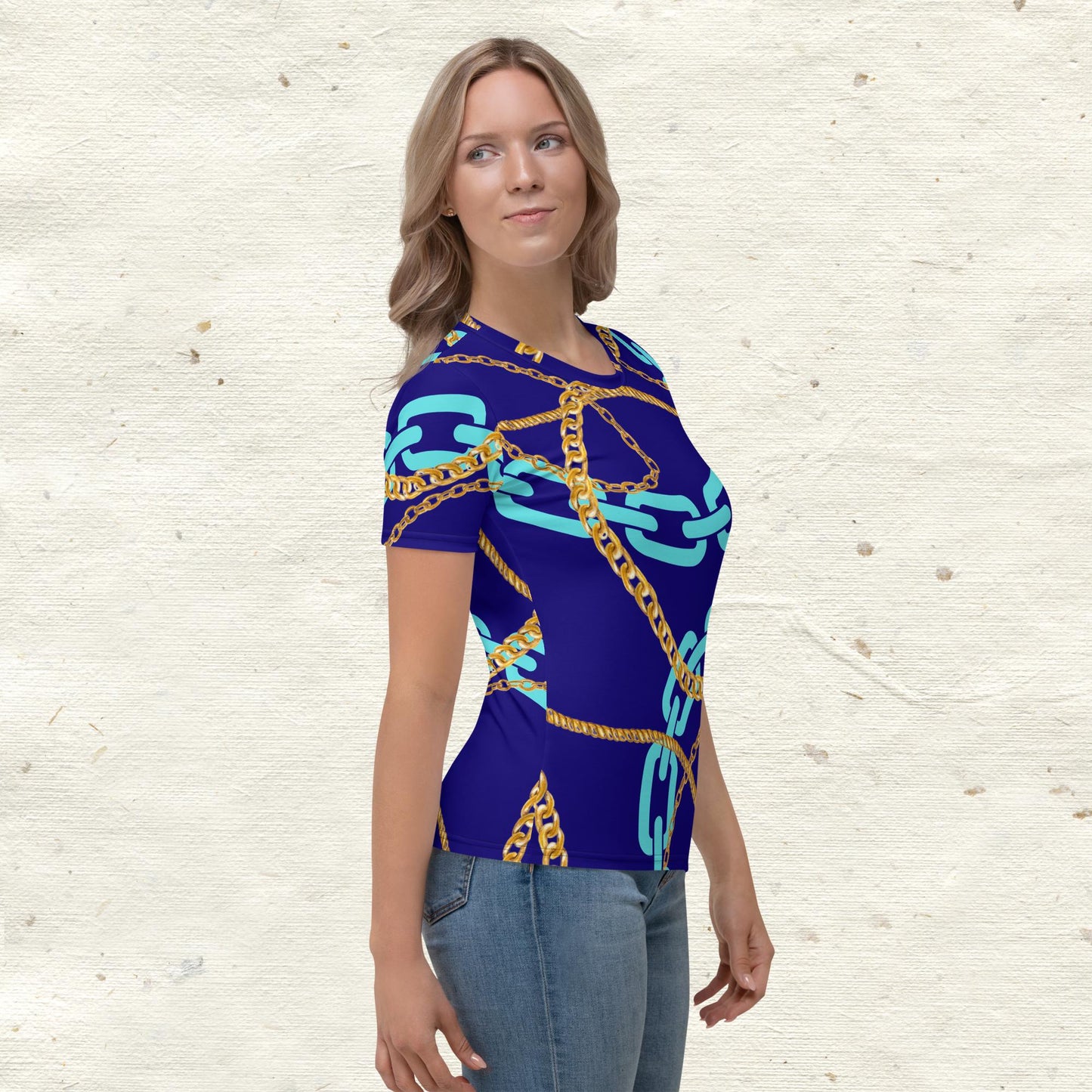 Gold and Blue Chains Women's T-shirt