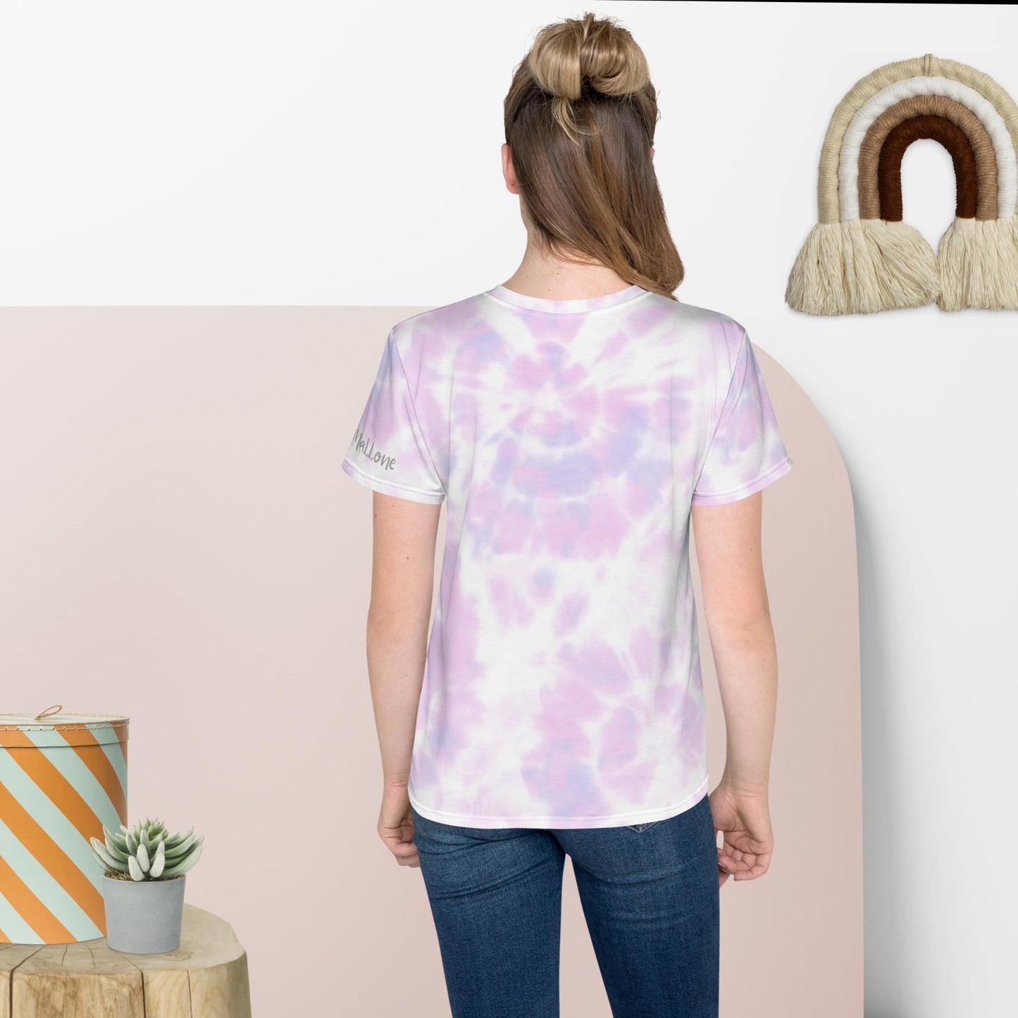 Purple and Pink Tie Dye Youth Crew Neck  T-shirt