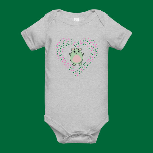 WaTTerMaLLone in Cloverleaf Heart Graphic Baby short sleeve one piece