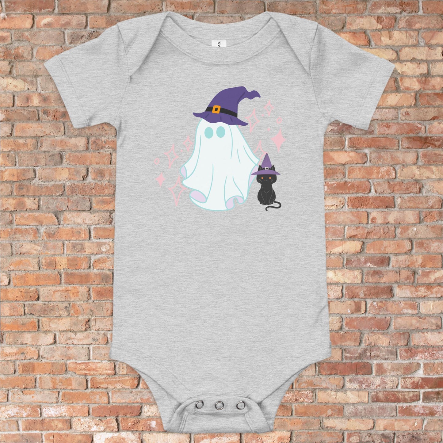 Cute Ghost and Cat Baby Short Sleeve One Piece